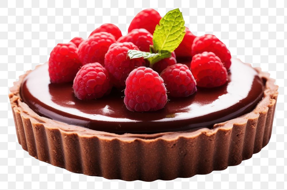 PNG Tart chocolate raspberry dessert. 