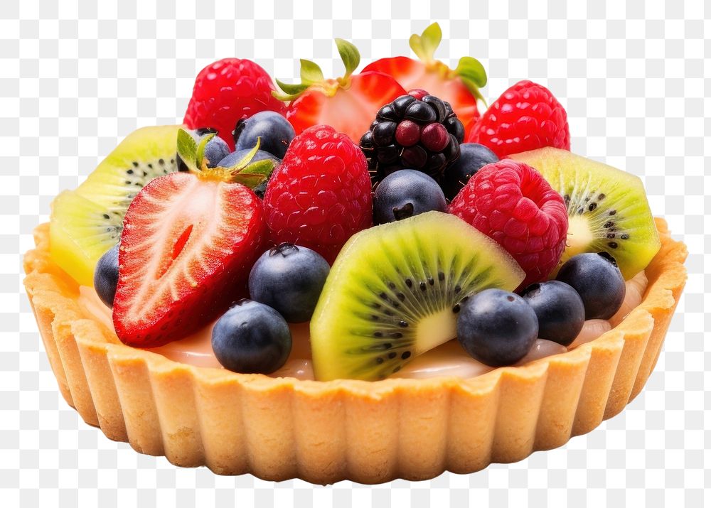 PNG Fruit tart strawberry blueberry. 