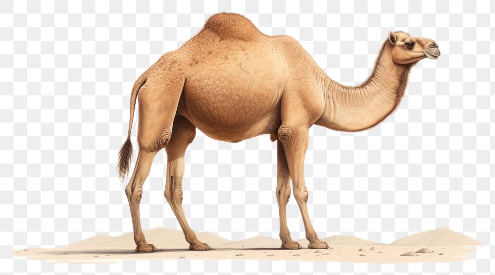 PNG Camel wildlife drawing animal. AI generated Image by rawpixel.