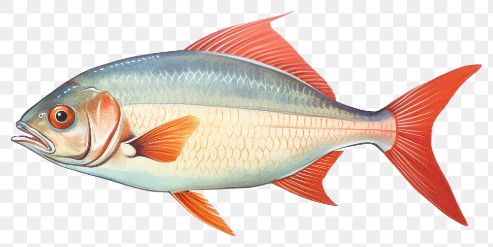 PNG Fish seafood animal white background. AI generated Image by rawpixel.