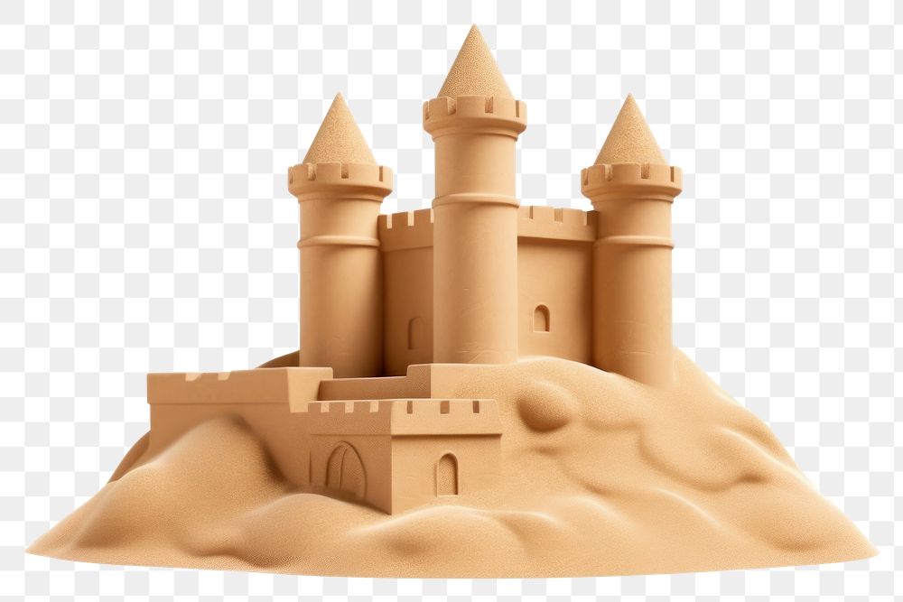 PNG Castle sand white background representation. AI generated Image by rawpixel.