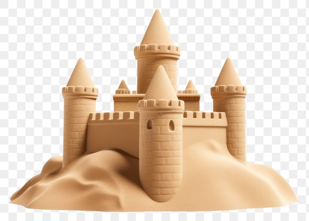 PNG Sand architecture castle white background. AI generated Image by rawpixel.
