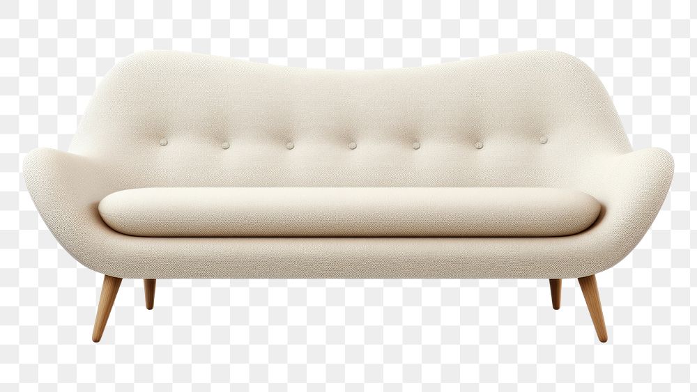 PNG  Furniture white sofa white background. AI generated Image by rawpixel.