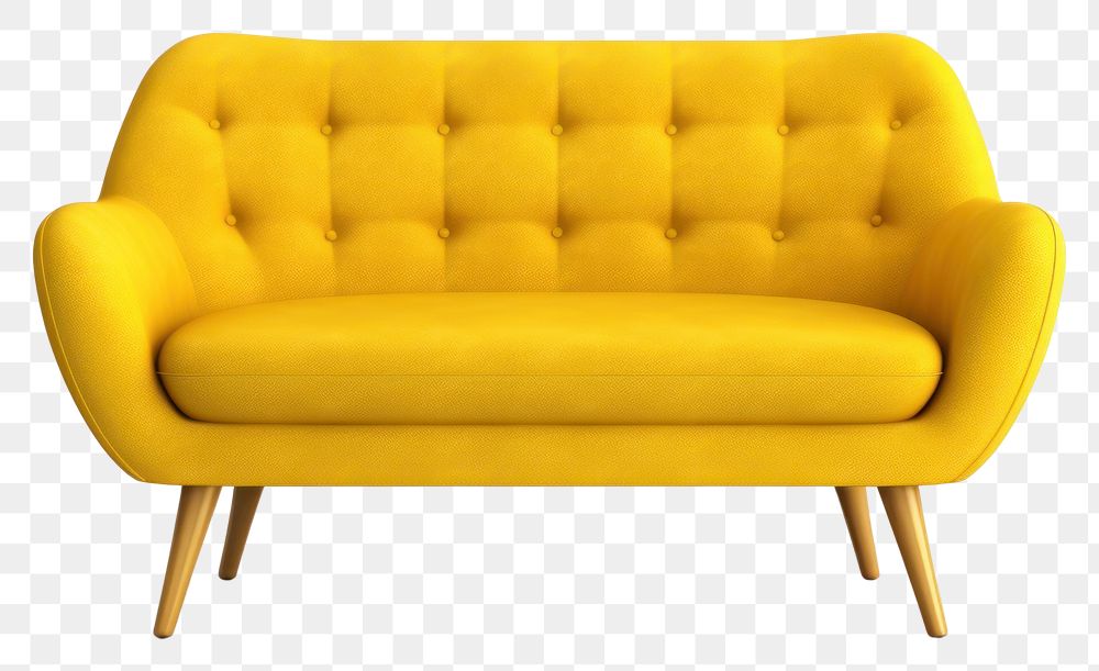 PNG  Furniture armchair yellow sofa. AI generated Image by rawpixel.