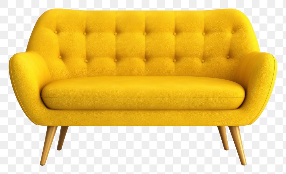 PNG Furniture armchair yellow sofa. 