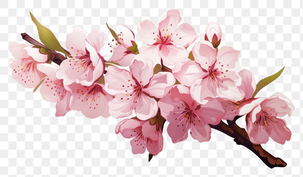 PNG  Blossom flower cherry plant. AI generated Image by rawpixel.
