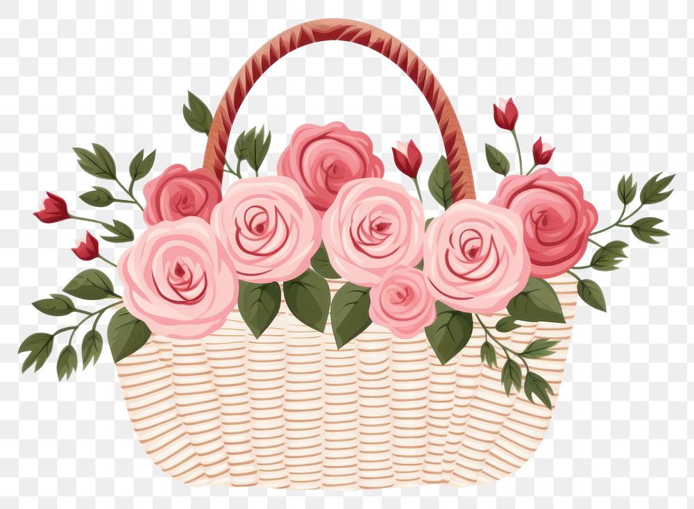 PNG  Flower rose bag handbag. AI generated Image by rawpixel.
