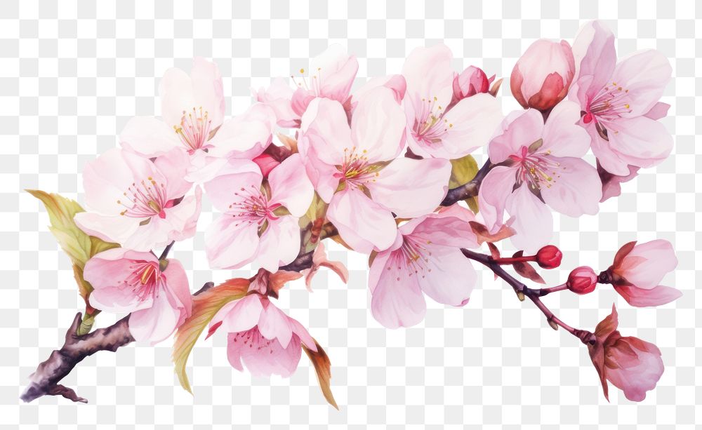 PNG  Blossom flower cherry plant. AI generated Image by rawpixel.