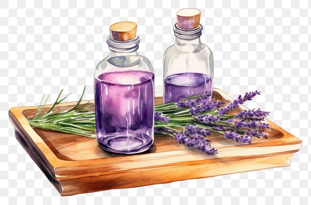 PNG Lavender bottle perfume flower. AI generated Image by rawpixel.