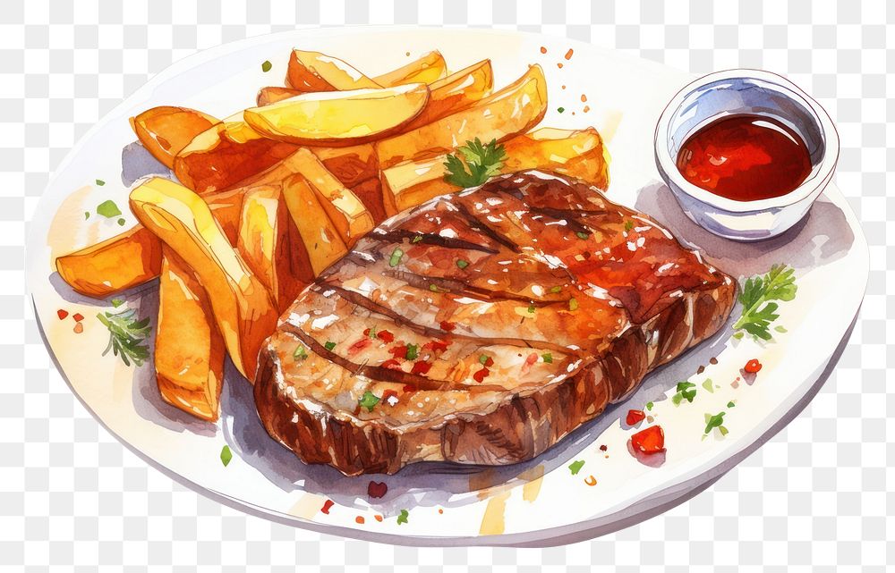 PNG Steak ketchup meat food. AI generated Image by rawpixel.