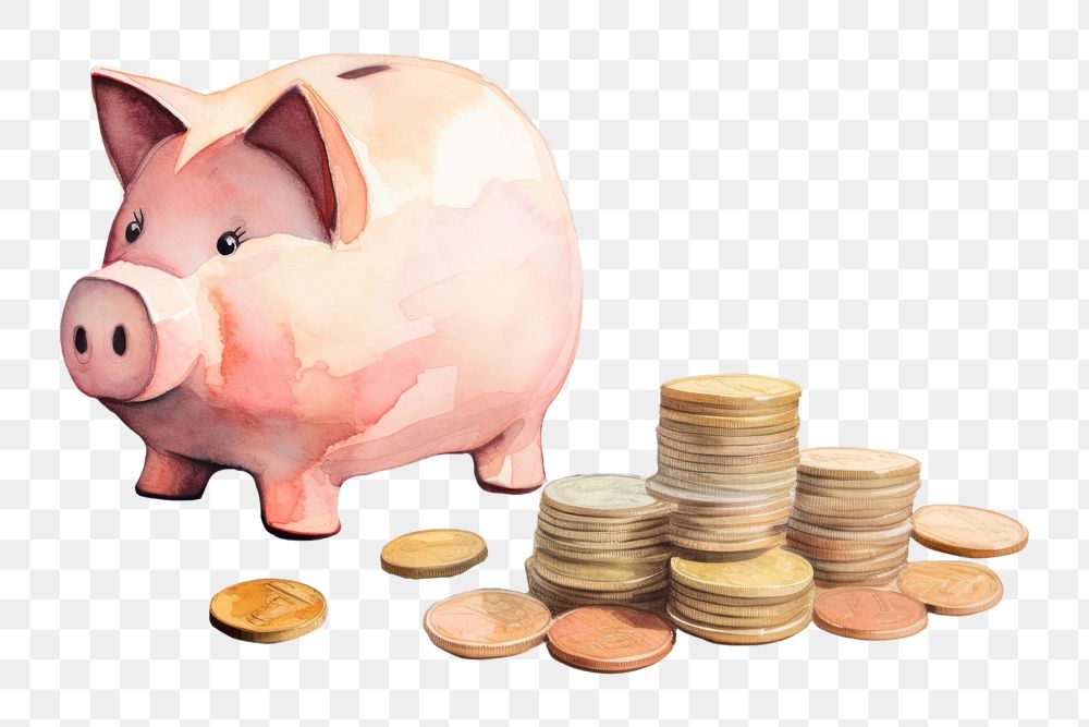 PNG Pig coin investment bankruptcy. AI generated Image by rawpixel.