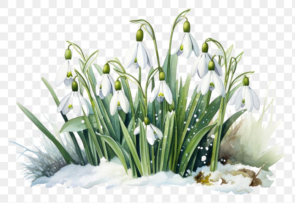 PNG  Snowdrop outdoors nature flower. AI generated Image by rawpixel.