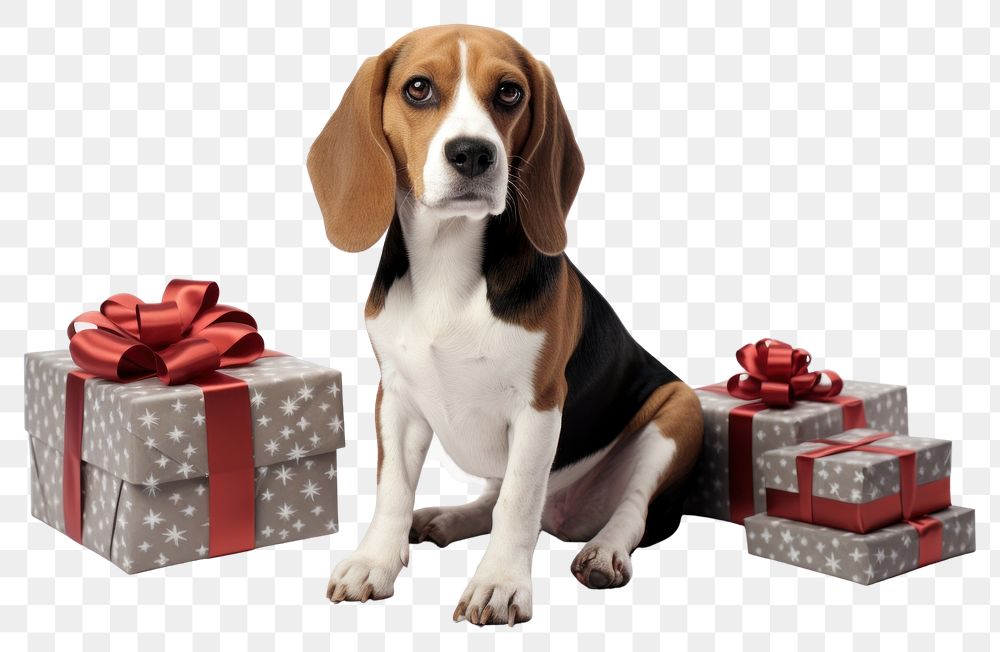 PNG Beagle gift dog christmas. AI generated Image by rawpixel.