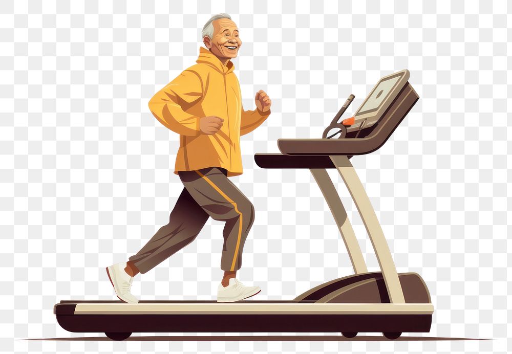 PNG Treadmill sports adult recreation. AI generated Image by rawpixel.
