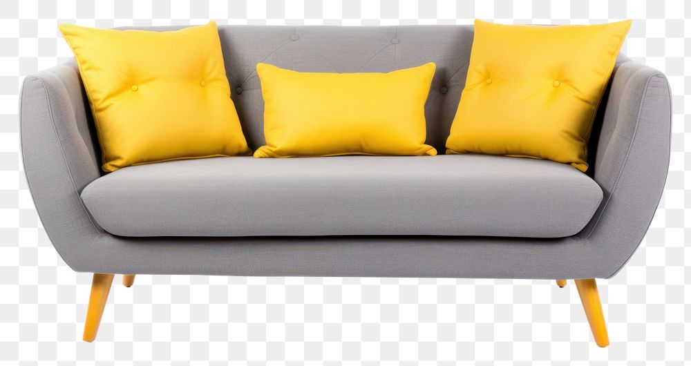 PNG Pillow furniture cushion yellow. AI generated Image by rawpixel.