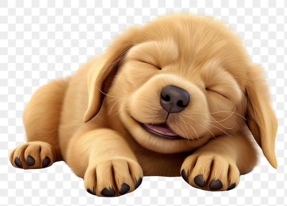 PNG Sleeping mammal animal puppy. AI generated Image by rawpixel.