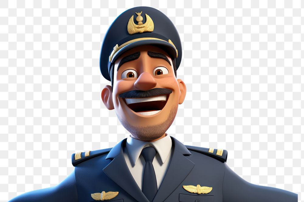 PNG Cartoon officer captain adult. AI generated Image by rawpixel.