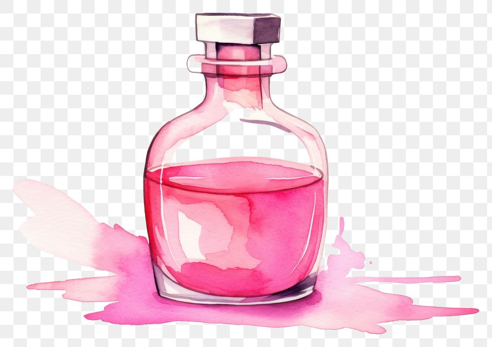 PNG Perfume bottle glass pink. AI generated Image by rawpixel.