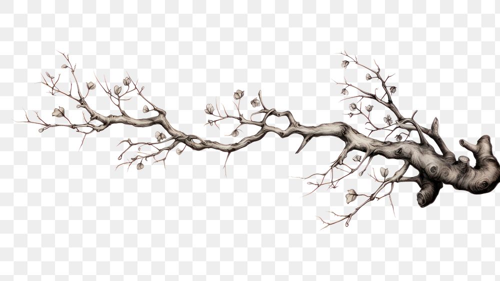 PNG Tree drawing branch sketch. AI generated Image by rawpixel.