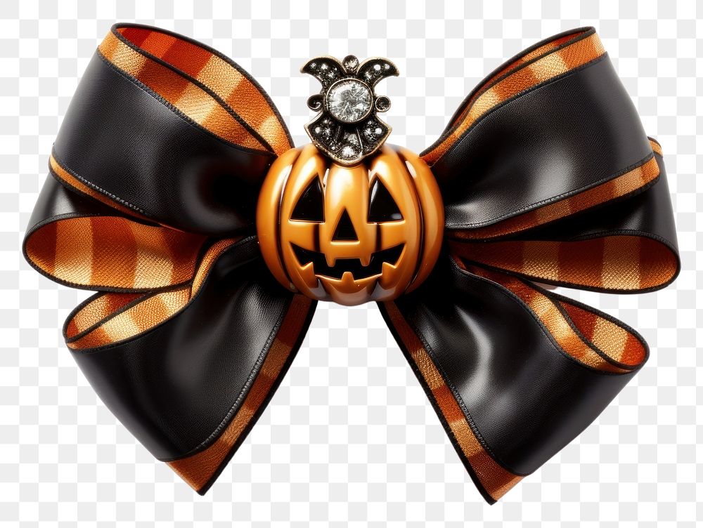 PNG Halloween pumpkin ribbon bow. AI generated Image by rawpixel.