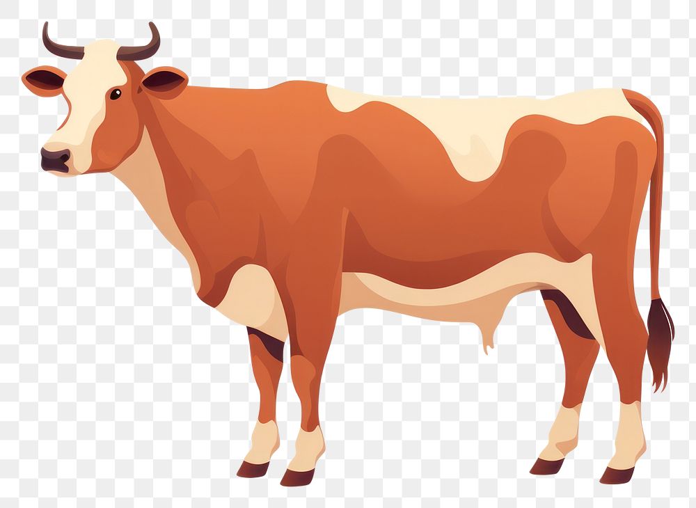 PNG Cow livestock cattle mammal transparent background