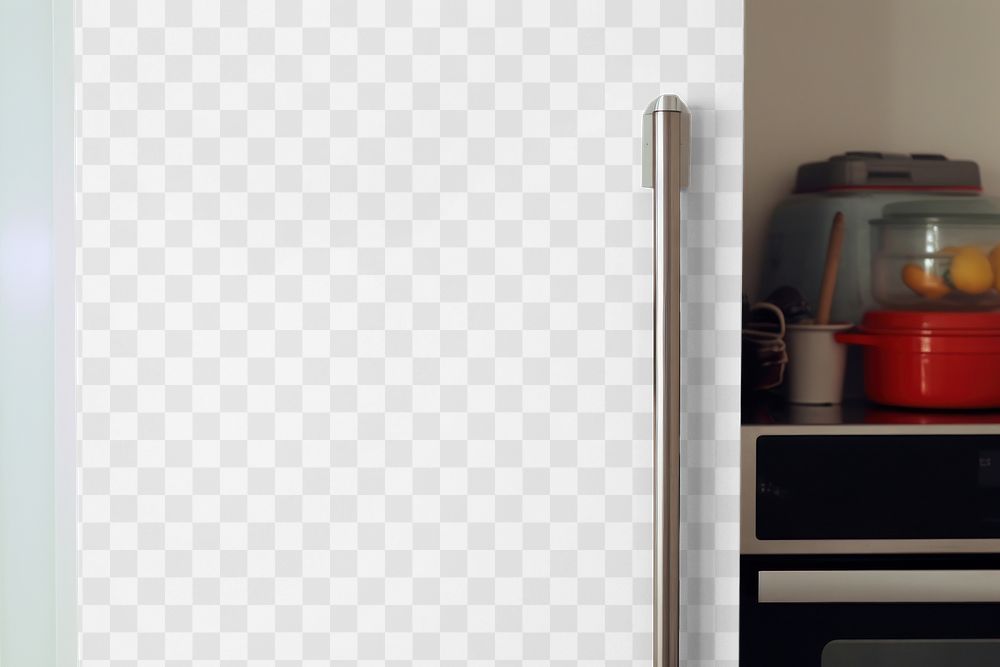 Refrigerator door png transparent mockup