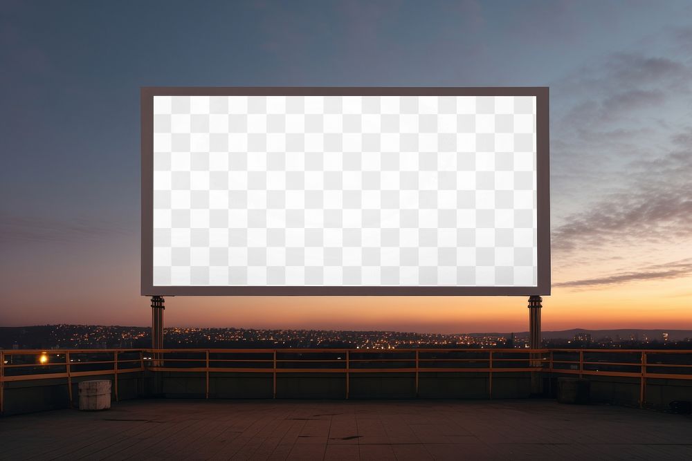 Advertising billboard sign png transparent mockup