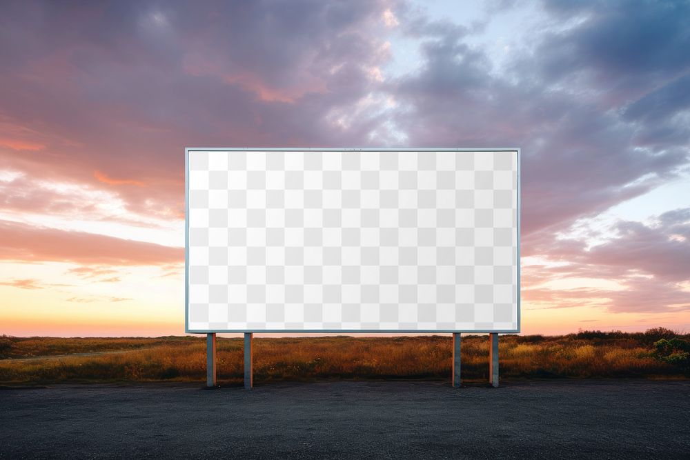 Advertising billboard sign png transparent mockup