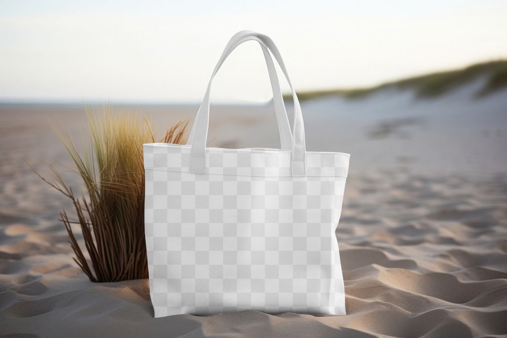 Tote bag png mockup, transparent design