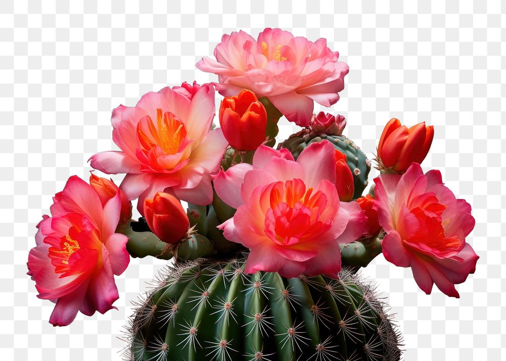 PNG Flower cactus plant rose. AI generated Image by rawpixel.