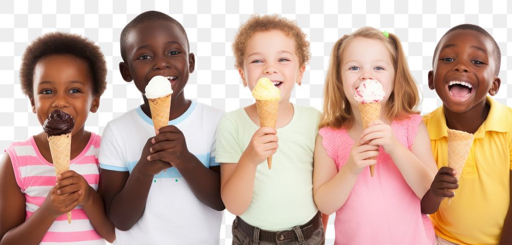 PNG Eating dessert child cream transparent background