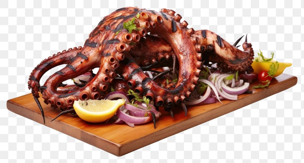 PNG Octopus seafood animal invertebrate transparent background