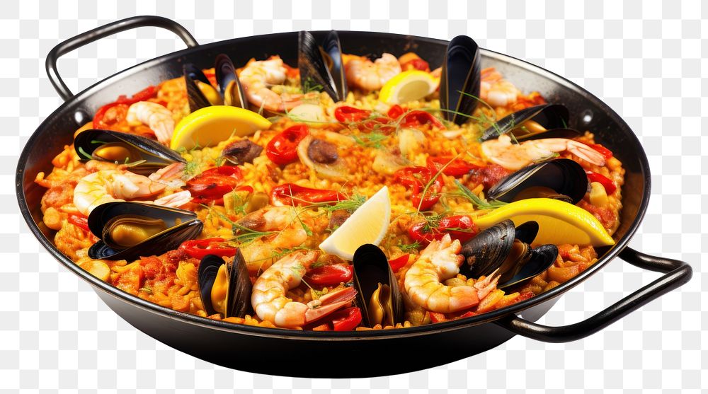 PNG Paella food crustacean vegetable transparent background