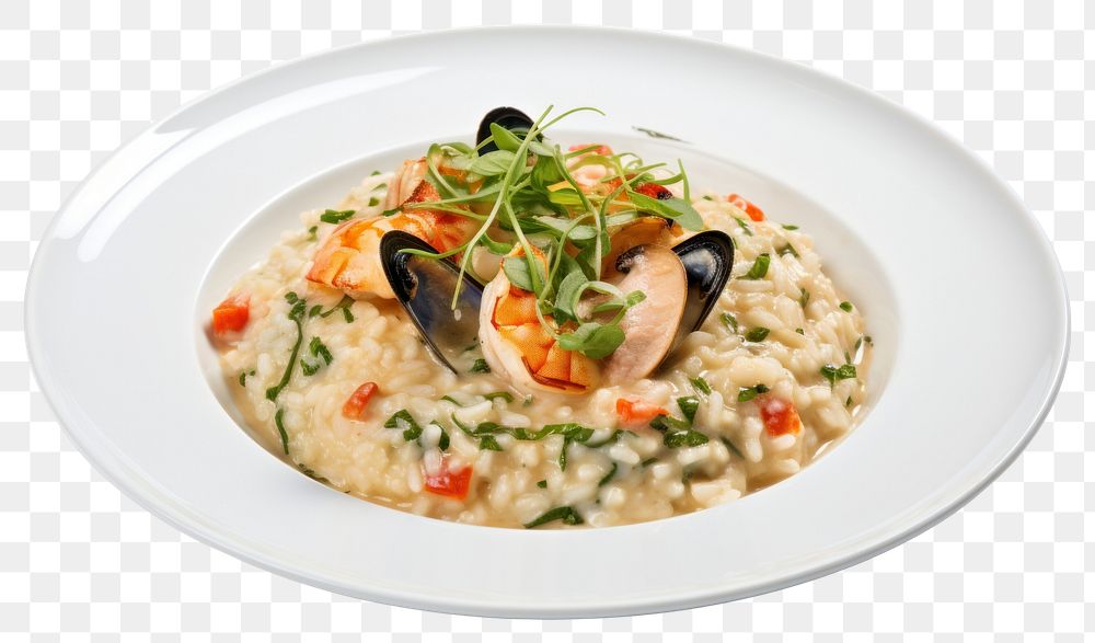 PNG Food risotto seafood plate transparent background