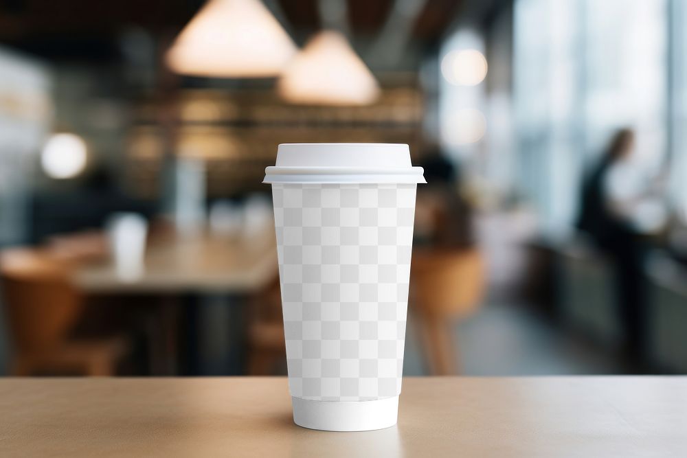 Paper coffee cup png mockup, transparent design