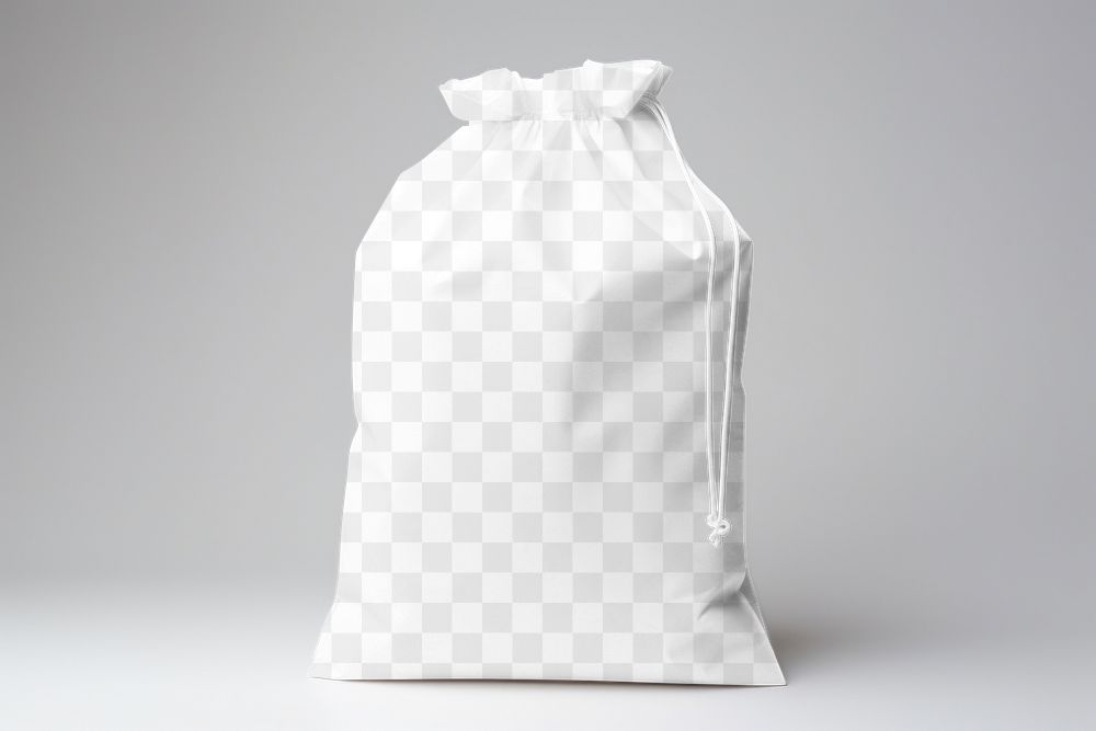 Gym drawstring bag png mockup, transparent design