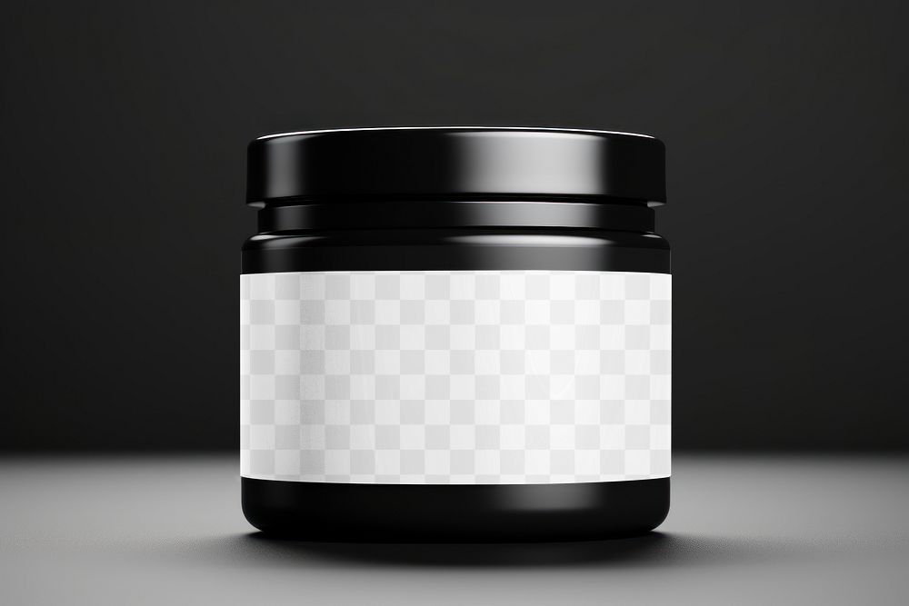 Jar container label png mockup, transparent design