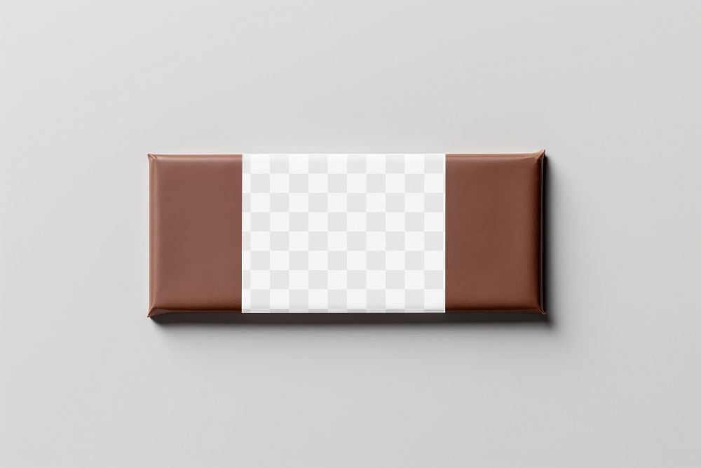 Chocolate bar label png mockup, transparent design