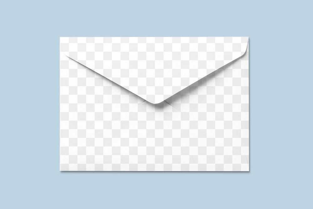 Paper envelope, png transparent mockup
