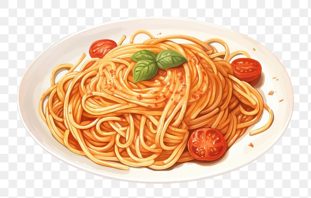 PNG Spaghetti pasta food naporitan. AI generated Image by rawpixel.