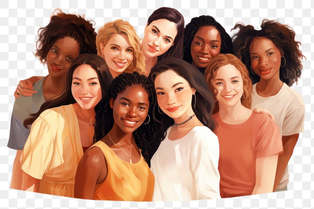 PNG Portrait adult women togetherness. AI generated Image by rawpixel.