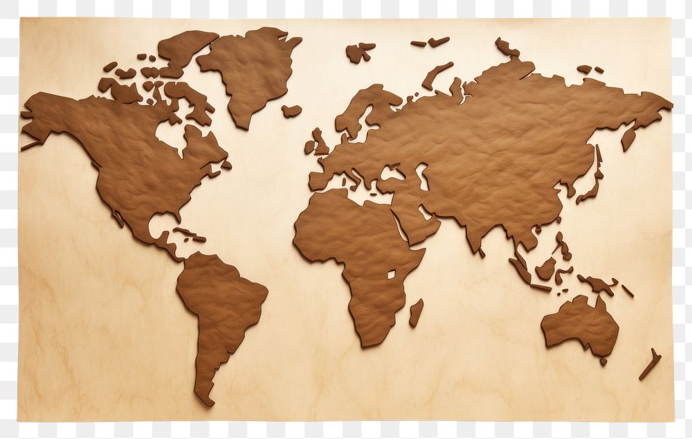 PNG Map world paper topography transparent background
