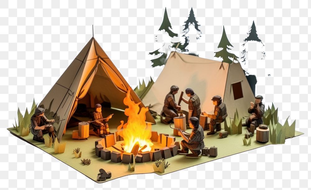 PNG Camping fire tent campfire transparent background