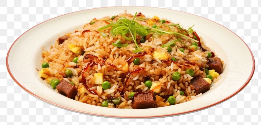 PNG Plate rice food meal. AI generated Image by rawpixel.