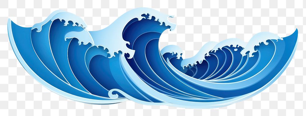 PNG  Ocean wave blue logo. AI generated Image by rawpixel.