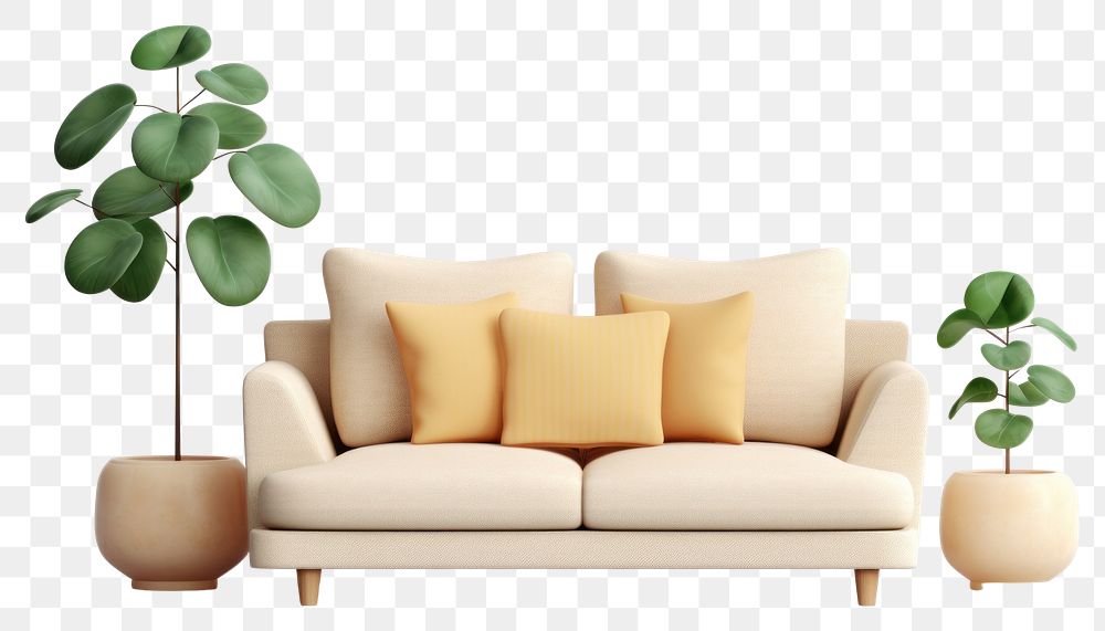 PNG Pillow plant furniture cushion. AI generated Image by rawpixel.