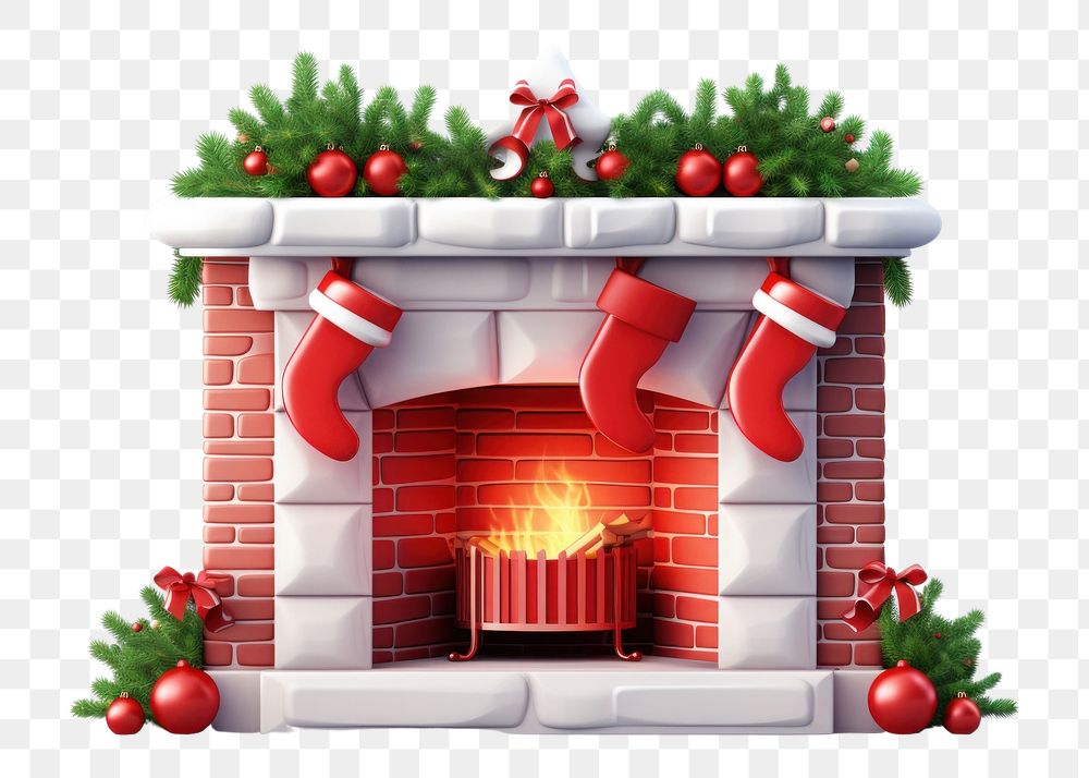 PNG Fireplace Christmas illuminated. AI generated Image by rawpixel.