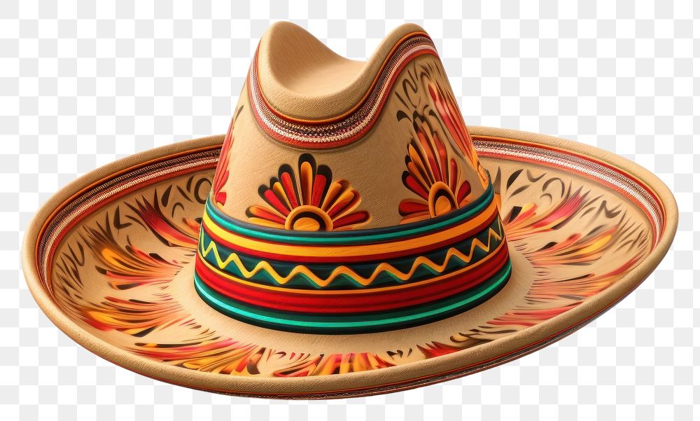 PNG Sombrero clay hat transparent background. AI generated Image by rawpixel.