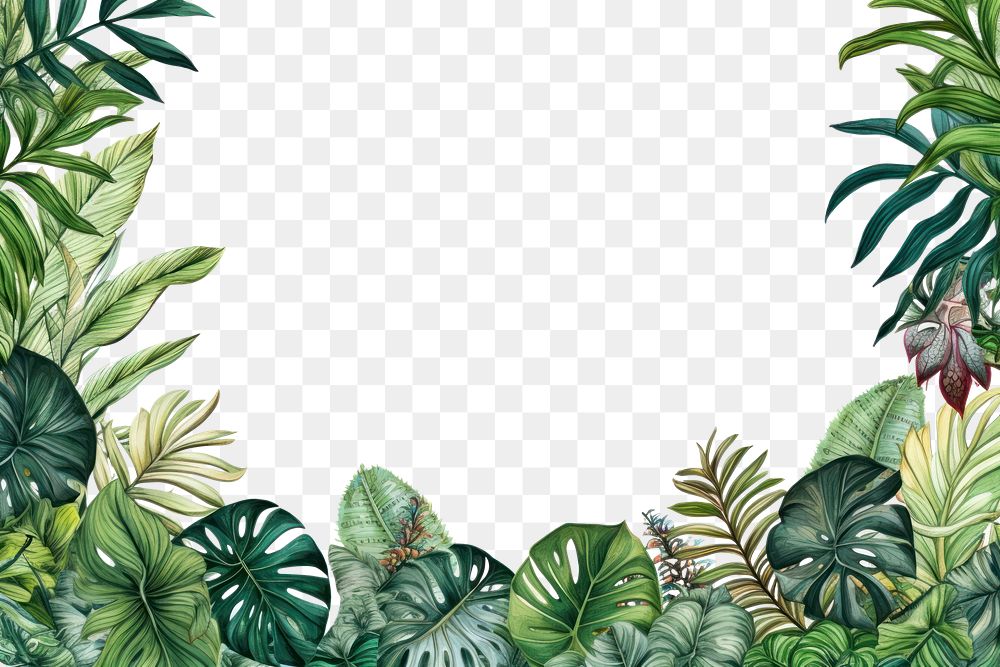 PNG Tropical leaves border backgrounds outdoors tropics. AI generated Image by rawpixel.