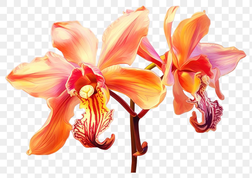 PNG Orchid flower petal plant. AI generated Image by rawpixel.
